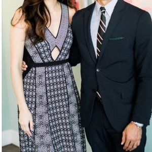 BCBGMaxAzria High Low Black White Dress